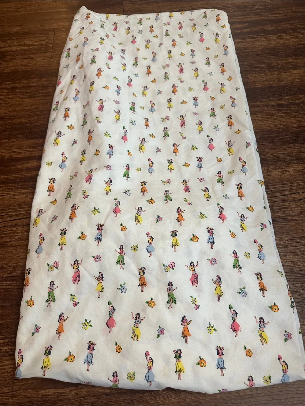 Tommy Hilfiger Twin XL White Cotton Hula Girl Fitted Sheet only